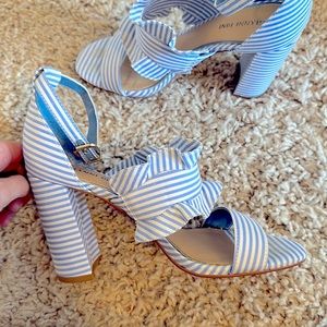 Gianni Bini Irinah Stripe Ruffle Heels